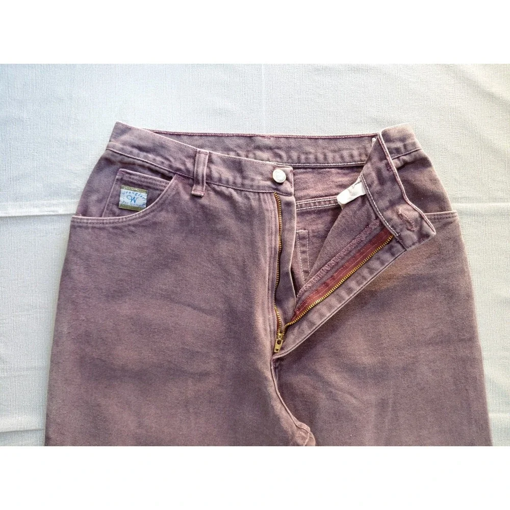 Vtg Wrangler for Women High Rise Tapered Leg Jeans 12x34‎ Purple Denim